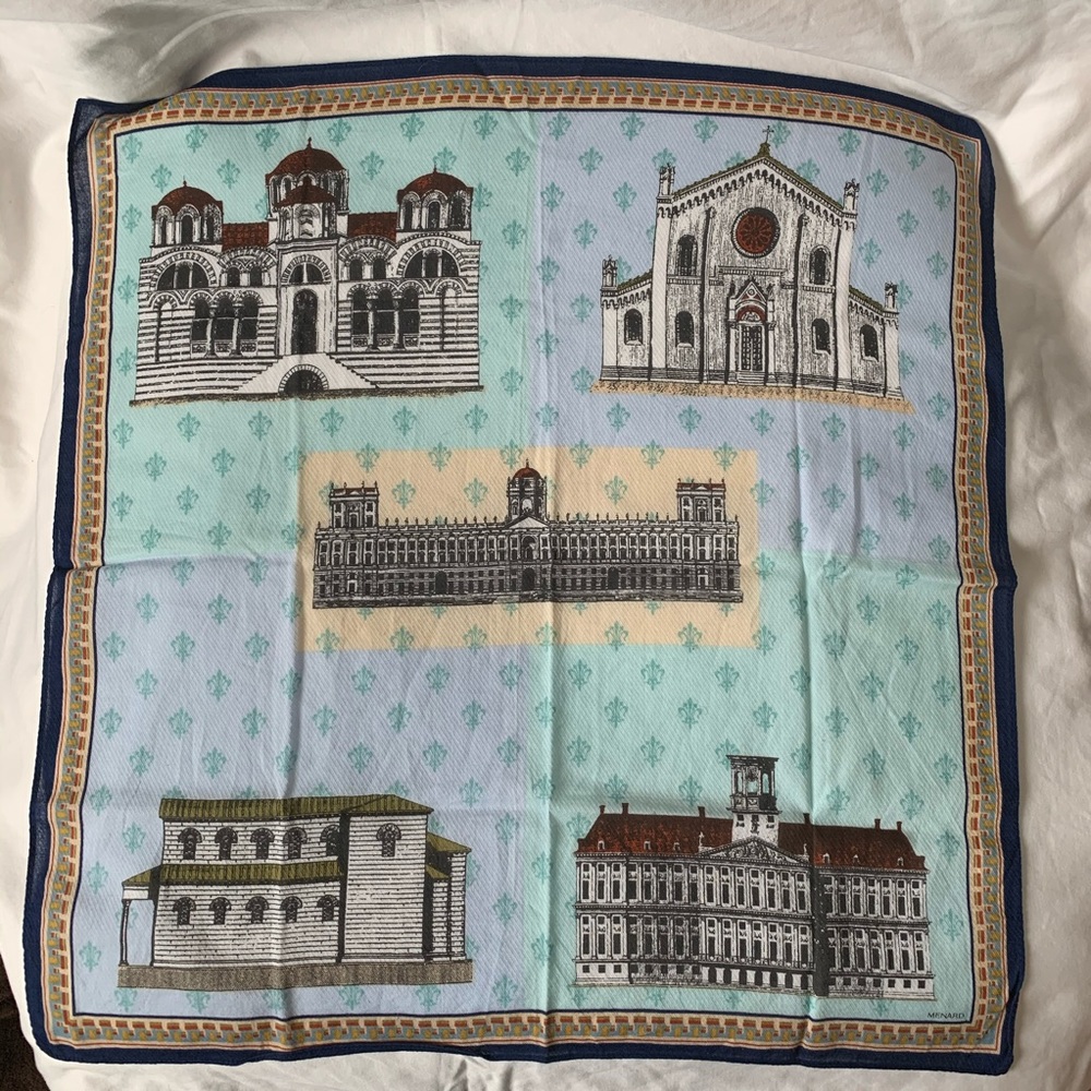 Menard French Silk Scarf Fleur de Lis